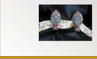 Custom painted finials to match fabric
